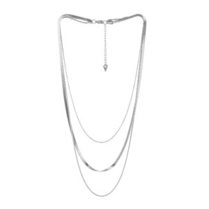 Léwind Gold/Silver Layered Necklaces for Women, Dainty 18K Gold Plated Choker Necklaces for Women Trendy Layering Herringbone Box Snake Paperclip Chain Fashion Jewelry Set