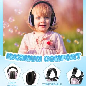 ZOHAN Kids Ear Protection 2 Pack, Hearing Protection Safety Ear Muffs for Children Have Sensory Issues, Adjustable Noise Reduction Earmuffs for Concerts, Fireworks, Air Shows(Rap&Unicorn)