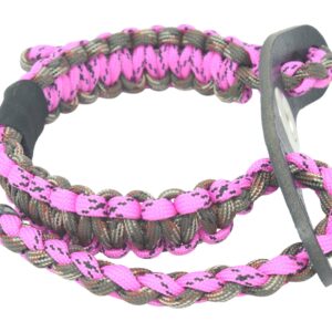 Ten Point Gear Realtree® Paracord Archery Bow Wrist Sling - 100% Full Grain Leather 550 Paracord (Pink Camo)