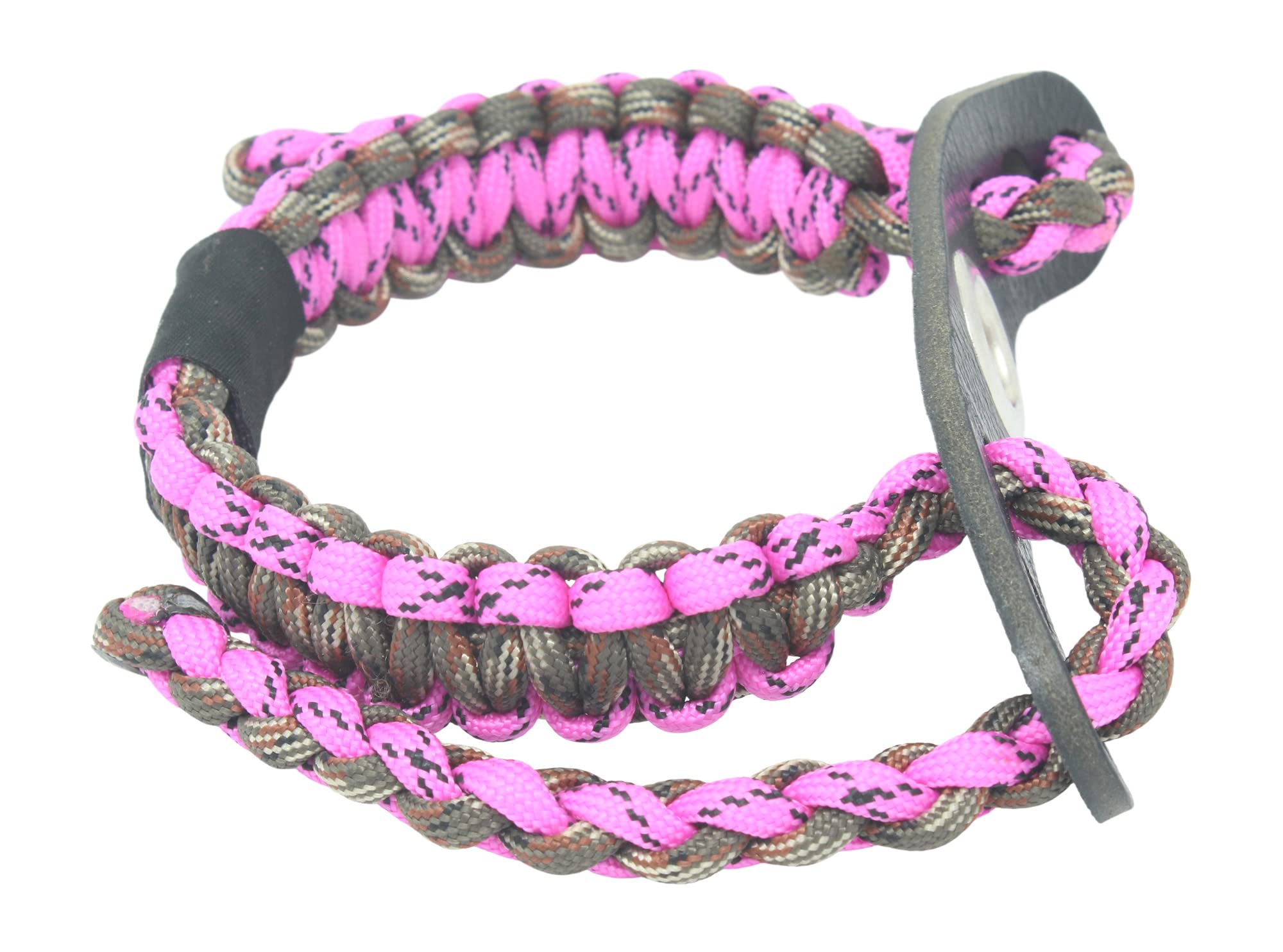 Ten Point Gear Realtree® Paracord Archery Bow Wrist Sling - 100% Full Grain Leather 550 Paracord (Pink Camo)