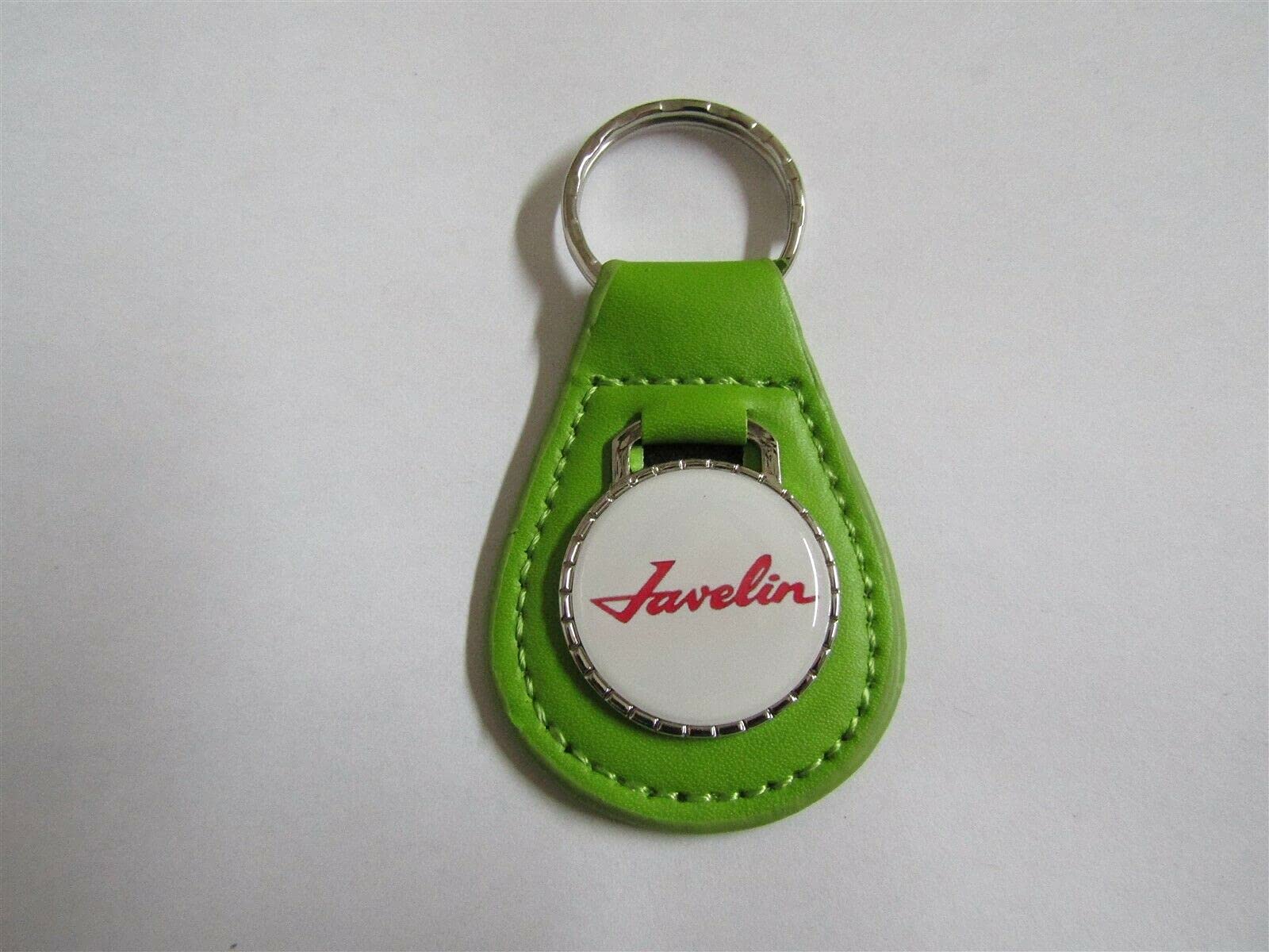 JAVELIN SCRIPT EMBLEM LOGO LEATHER KEYCHAIN - GREEN