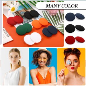 6 Pairs Solid Color Earrings Geometric Stud Earrings Women Disc Earrings Big Round Acrylic Earrings (Black,Red,Green,White, Orange,Dark Blue)