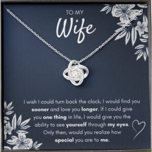 Gifts For Wife Birthday Gifts From Husband Necklace Valentines Day Find You Sooner Jewelry Box Pendant Personalized Custom Made Romantic Gift For My Best Wife Ever (Standard Box, Sooner Gift Set)