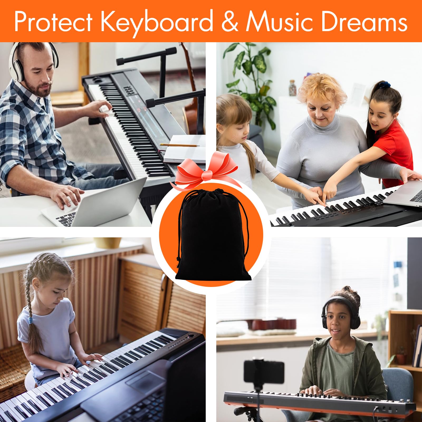 Piano Keyboard Dust Cover, 88 Keys Piano Music Keyboard Dirt Proof Cover Stretchy Electronic Keyboard Piano Cover Electronic Keyboard Cover With Durable Elastic & Cord Lock Must Have Piano Accessories