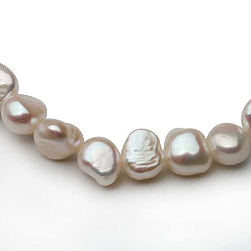 White Pearl Bracelet Stretch Cultured Freshwater Baroque Pearl Bracelet for Women Gift Wife Mother