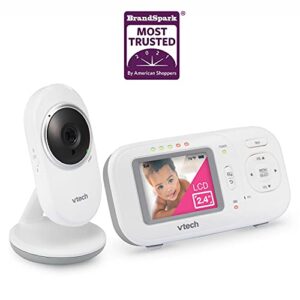 VTech VM320 Baby Monitor, 2.4" Screen with Fixed Camera, Night Vision, Soothing Sounds, 2-Way Talk, Secured Transmission, Secure Transmission No WiFi