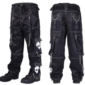 prime quality gothic bondage black big skull men pant alternative punk rock emo trouser pant shorts/usa (42)