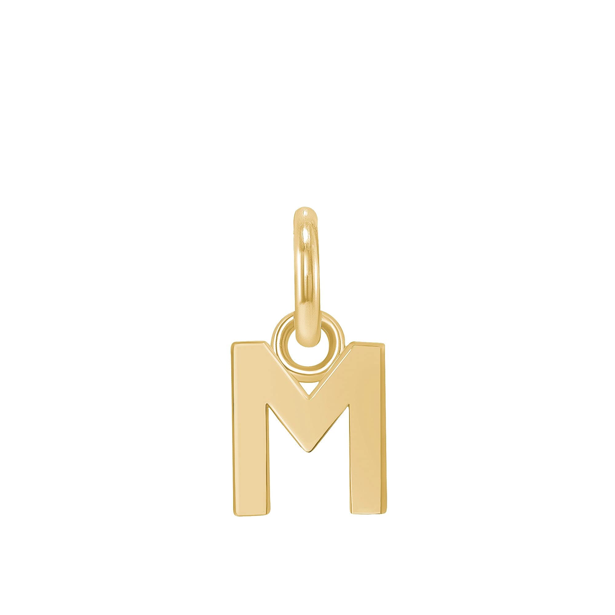 Takar Dainty 10K Gold Mini Initial Letter Pendant, A-Z Bold Gold Letter Charm For Women And Men, Personalized Pendant Charms Gift For Birthdays, Made In USA