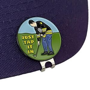 Balanced Co. Funny Golf Hat Clip with Enamel Magnetic Ball Marker (Just Tap It in)