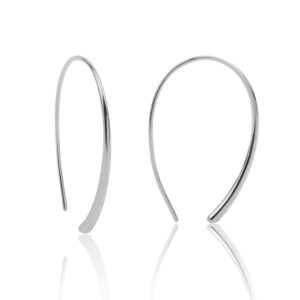 Threader Earrings 925 Sterling Silver Pull Through Hoops Drop Dangle Minimal Everyday Earrings