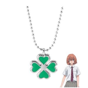 PPONE Anime Hanagaki Takemichi Necklace Darken Cosplay Hinata Tachibana Necklace Couple Clover Pendant (2pc)