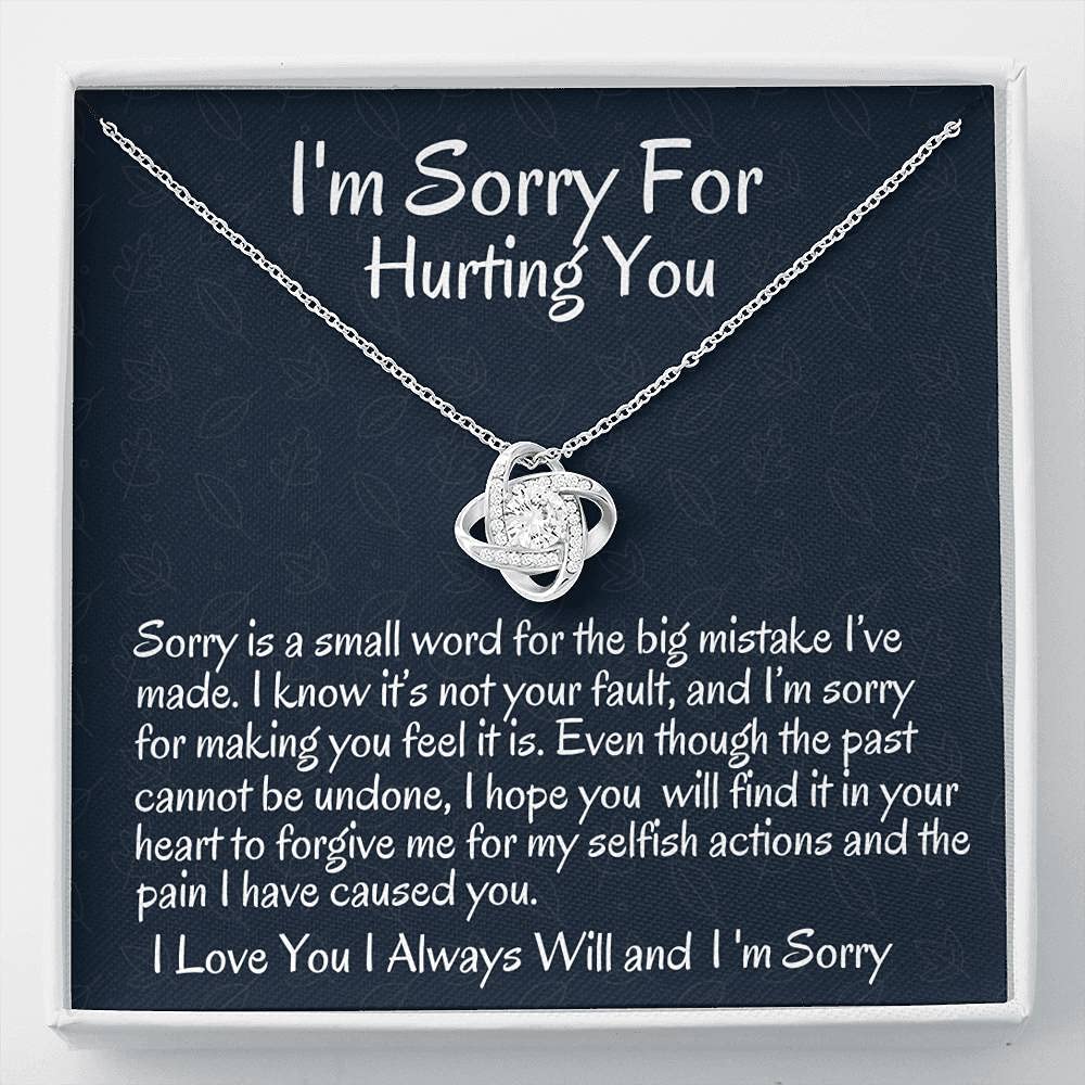 I'm Sorry Gift, Apology Necklace For Wife Girlfriend, Love Knot, Forgive me Jewelry, Sorry Gift Friend, Partner Apology Gift