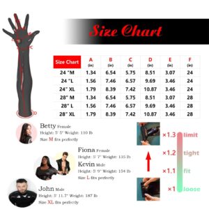 Ftshist Wet Look Gloves Black Shiny Arm Gloves Latex Leather Long Gloves for Women (Black, 28'' M)