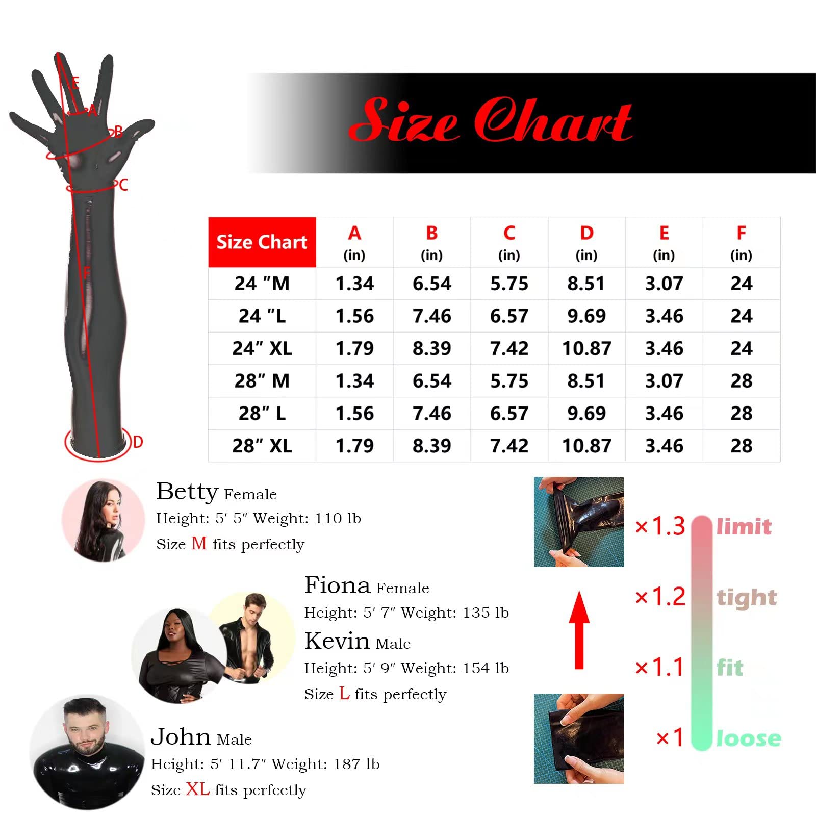 Ftshist Wet Look Gloves Black Shiny Arm Gloves Latex Leather Long Gloves for Women (Black, 28'' M)