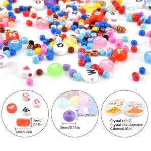 OIZEN 12000 Pcs DIY Glass Seed Beads for Jewelry Making Kit Bracelets Necklace Ring Making Kits Letter Alphabet Beads Art and Craft