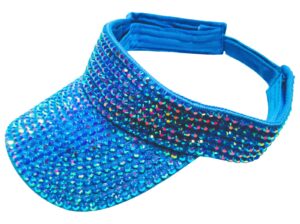 asuitofk bling rhinestone sport sun visor hats adjustable summer cap visor caps for men and women outdoor hat blue