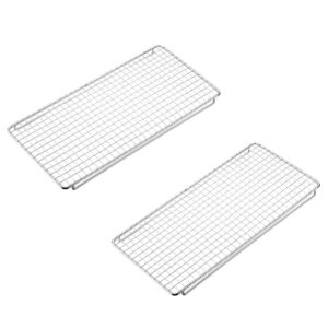 campingmoon grill racks cooling racks for grilling baking cooking 304 stainless steel 2pcs set w2 14"(l) x 6 ¾"(w) grid wire oven safe dishwasher-safe