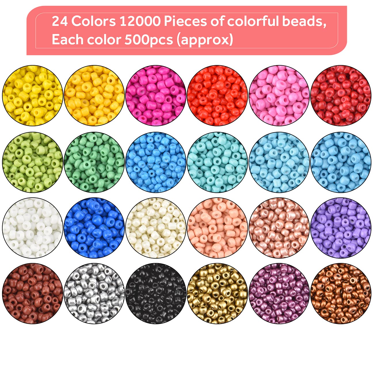 OIZEN 12000 Pcs DIY Glass Seed Beads for Jewelry Making Kit Bracelets Necklace Ring Making Kits Letter Alphabet Beads Art and Craft