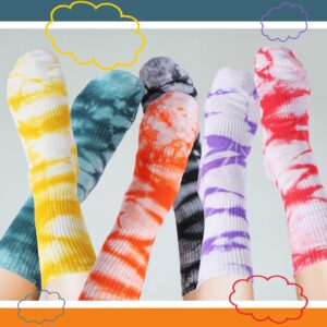 SATINIOR 8 Pairs Tie Dye Socks Graffiti Novelty Socks Colorful Funny Athletic Socks for Women Men GirlF (Casual Style)