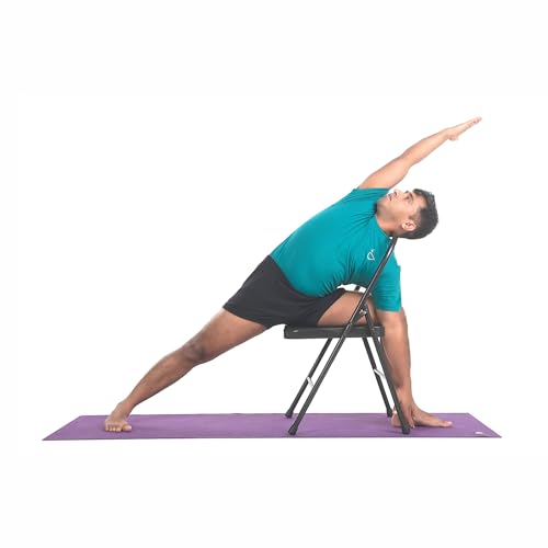 YOGIKUTI Yoga Chair, Metal Yoga Chair, Iyengar Yoga Chair, Yoga Chair, Chair for Yoga, Backless Yoga Chair, (Standard)