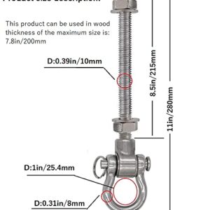 Dakzhou 4 Heavy Duty Bearing Swing Hanger Permanent Anti-Rust (10mm) 180° Swing, 1500 LB, Wood Beam sandbag Yoga Swing Hammock Chair