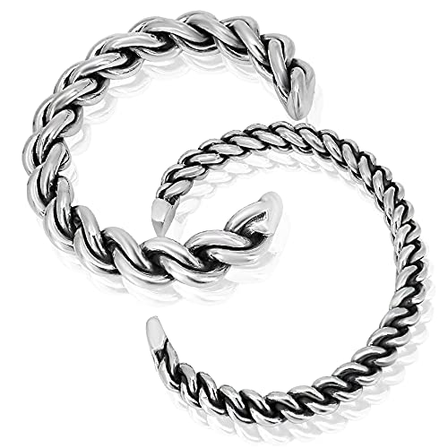 VY JEWELRY Heavy Power Big 12MM - 925 Solid Sterling Silver Cuff Bangle Bracelets – Made in Thailand