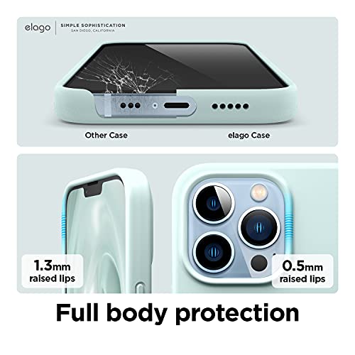 elago Compatible with iPhone 13 Pro Case, Liquid Silicone Case, Full Body Screen Camera Protective Cover, Shockproof, Slim Phone Case, Anti-Scratch Soft Microfiber Lining, 6.1 inch (Green)