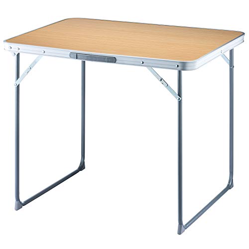 FUNDANGO Portable Table Lightweight Foldable with Handle Steel Frame Fold Up Small Desk for Camp, Outdoor, Beach Side, Picnic, 31.5x23.6x26.8Inches, Yellow, 31.5"x23.6"x26.8"