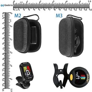 Geekria Shield Case for Guitar Tuner, Portable Cover, Tuner Storage Case, Compatible with Snark SN1X, SN5X, St-8 Tuner with Space for Pick Holder (M3 / Black)