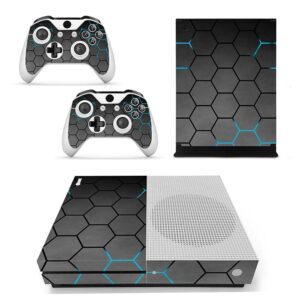 fottcz vinyl skin for xbox one slim console & controllers only, sticker decorate and protect equipment surface, gray green nest