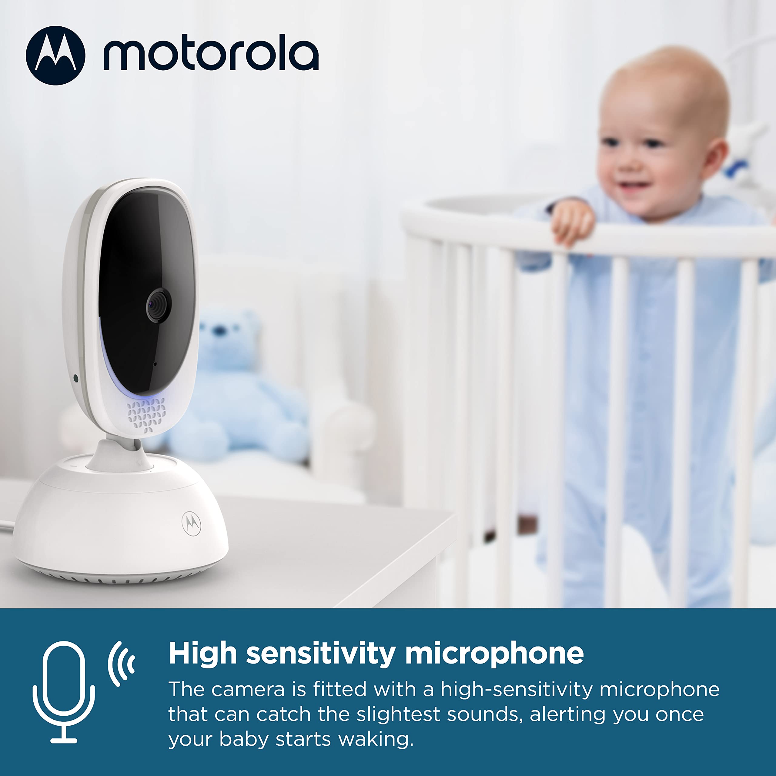 Motorola Baby Monitor VM75 - Indoor Video with 2 Cameras, 480x272p, 1000ft Range 2.4 GHz Wireless 5" Screen, 2-Way Audio, Remote Pan, Digital Tilt, Zoom, Room Temp, Lullabies, Night Vision