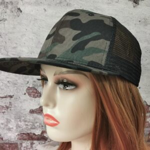 Classic Camo Flat Bill Brim Snapback Hat Visor Mesh Hats for Men Women, Hip Hop Baseball Cap Adjustable Dad Hat Trucker Hat Unisex