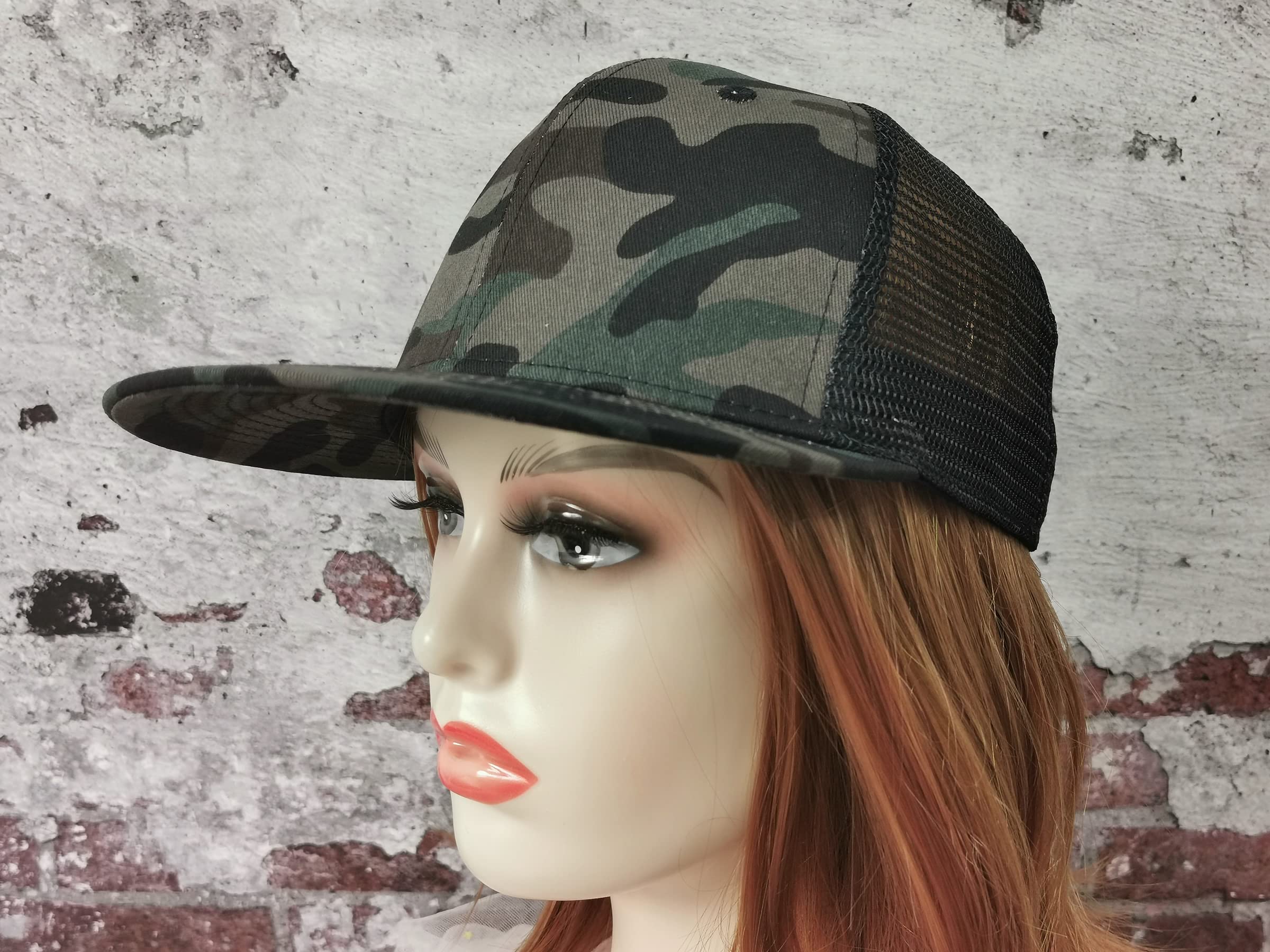 Classic Camo Flat Bill Brim Snapback Hat Visor Mesh Hats for Men Women, Hip Hop Baseball Cap Adjustable Dad Hat Trucker Hat Unisex