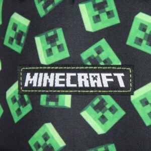 Minecraft Floating Creeper Head Design Flat Bill Youth Snapback OSFM Hat Black