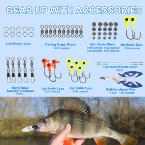 Fishing Lures Tackle Box Bass Fishing Kit Including Animated Lure,Crankbaits,Spinnerbaits,Soft Plastic Worms, Topwater Lures,Hooks,Saltwater & Freshwater Fishing Gear for Bass,Trout, Salmon.