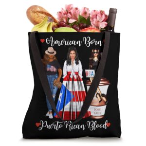 American Born Puerto Rican Blood Puerto Rico Womens Flag Tote Bag