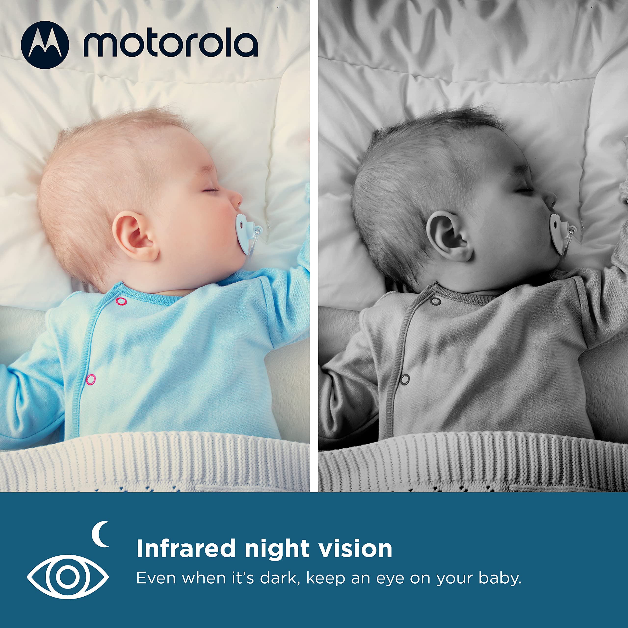 Motorola Baby Monitor VM75 - Indoor Video with 2 Cameras, 480x272p, 1000ft Range 2.4 GHz Wireless 5" Screen, 2-Way Audio, Remote Pan, Digital Tilt, Zoom, Room Temp, Lullabies, Night Vision