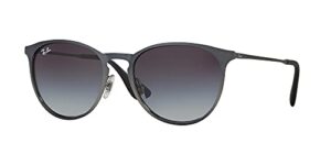 ray-ban rb3539 erika metal sunglasses + vision group accessories bundle for unisex-adult (metallic grey/light grey gradient dark grey (192/8g)