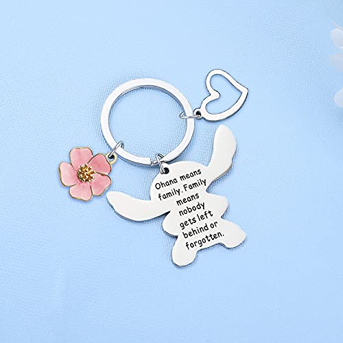 Nfyxcaz Stitch Ohana Keychain Ohana Means Family Key Chain Cartoon Key Ring Stitch Key chain Jewellery Gifts Gift for Best Friend