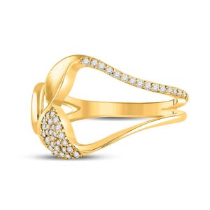 The Diamond Deal 14kt Yellow Gold Womens Round Diamond Abstract Fashion Ring 1/5 Cttw