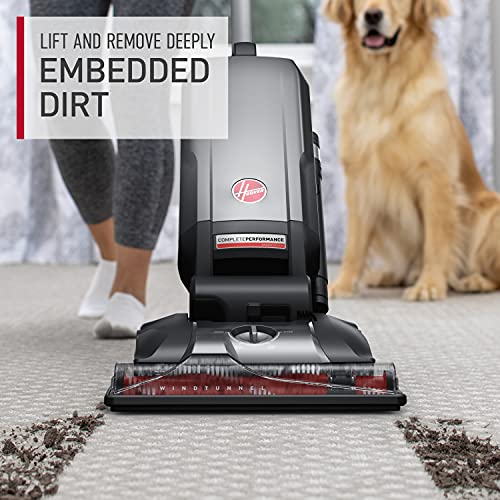 Hoover Complete Performance Advanced Pet Kit, Corded Bagged Upright Vacuum Cleaner with HEPA Filter, UH30650, Grey