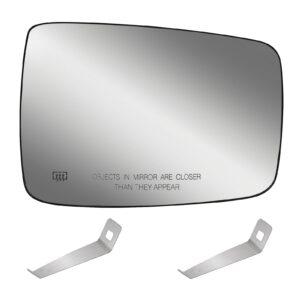 Passenger Right Side Heated Mirror Compatible with 2009-2018 Dodge Ram 1500, 2500 Mirror Glass - Exterior Side View Convex Mirror - Replace# 68079362AA, 68050298AA