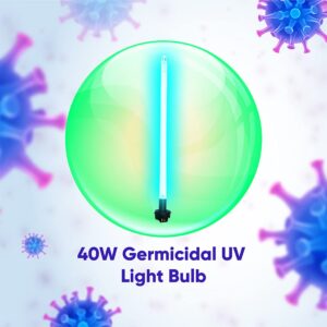 lumenivo UV Lamp 602805 for Viqua/Trojan Max C D D4 Systems 40 Watt UV Replacement Bulb - Germicidal UV Light Bulb Low Ozone with B29-I 4 Pin Large Round with Barriers - 1 Pack