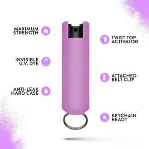 Guard Dog Pepper Spray Stun Gun Combo Pack - Self Defense Keychain Set, Personal Safety Devices for Women, Home Defense & Self Defense Kit - Lilac