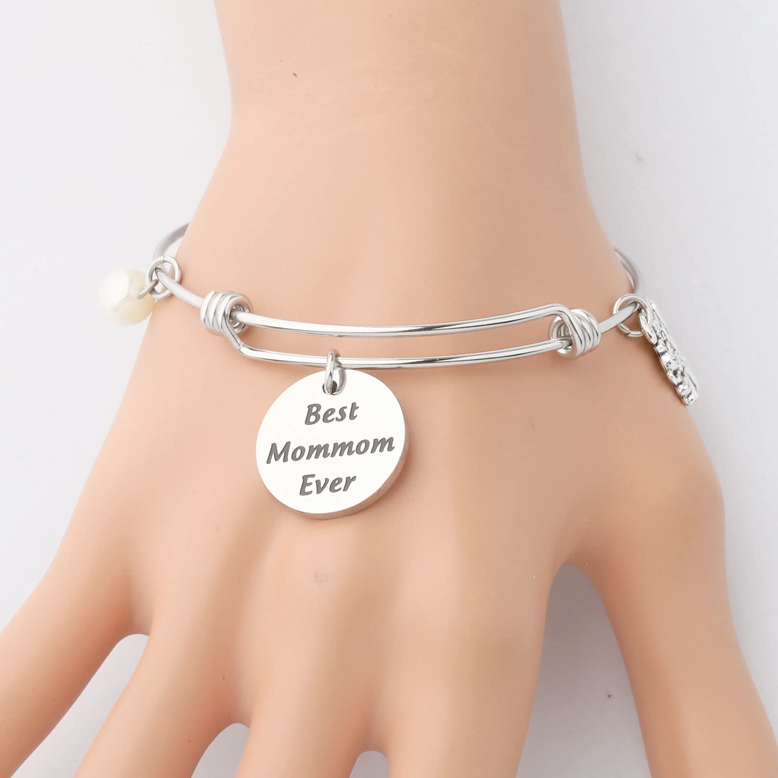 CENWA MomMom Birthday Gift MomMom Bracelet MomMom Jewelry Best Mommom Ever Bracelet (Best Mommom Ever br)