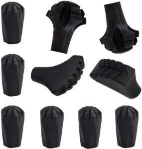 amzlike trekking pole accessories set hiking pole rubber tips (a-mix) black