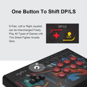 PXN X8 Arcade Fight Stick Joystick PC Street Fighter Keyboard Style Arcade Game Fighting Joystick USB Port Arcade Stick for PS3/ PS4/ Xbox One/Xbox Series X/S/Switch/Window PC (Black)