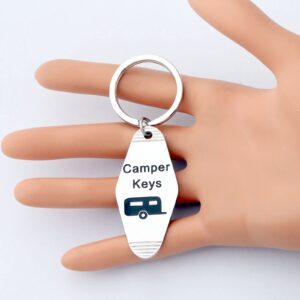 KUIYAI Vintage Motel Camping Gift Camper Motel Hotel Keychain Camper Keys Gift Caravan Gift Wanderlust Gift Traveler Gift for Campers (Camper keys)