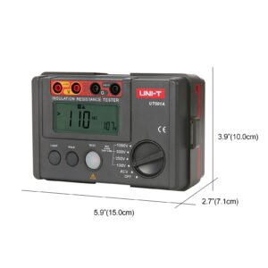 UNI-T Digital Megohmmeter UT501A Insulation Resistance Tester Multimeter, Electrician Megohm Meter, 125V/250V/500V/1000V Test Voltage, 0.01~200Ω Low Resistance Testing, 2000 Counts Auto Ranging