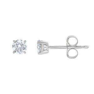 beyond brilliance 0.25 carat round cut natural solitaire diamond stud earring in 14k white gold | fine jewelry for women | gift box included